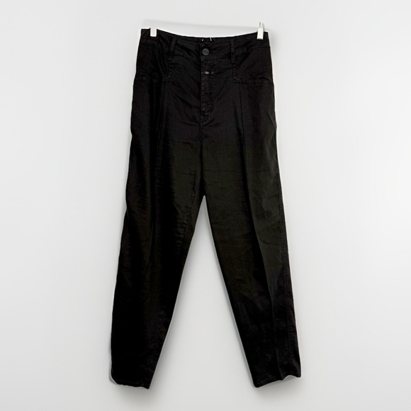 Closed Pearl Jeans Pants Trousers Black Women's Size 28 Linen Blend Italy C91050 - Picture 1 of 16